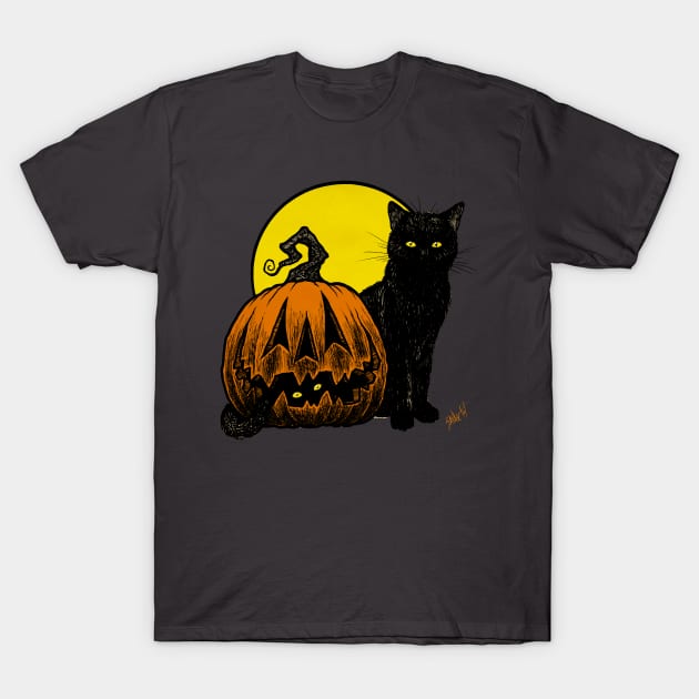 Still Life with Feline and Gourd T-Shirt by Chad Savage